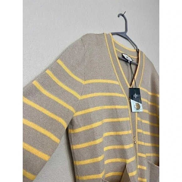 Tuckernuck Chai Stripe Lauren Cardigan Womens Size XS Oversized Button Front - Picture 4 of 16